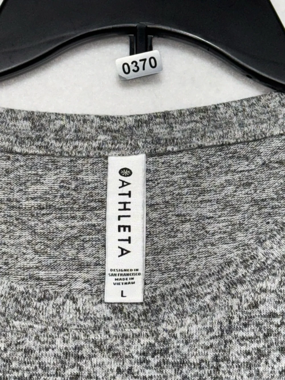 Athleta Gray Marled Crew Long Sleeve Sweatshirt Pullover Women Sz L - Picture 2 of 8